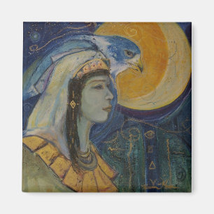 Egyptische Falcoln Moon Goddess Magnet
