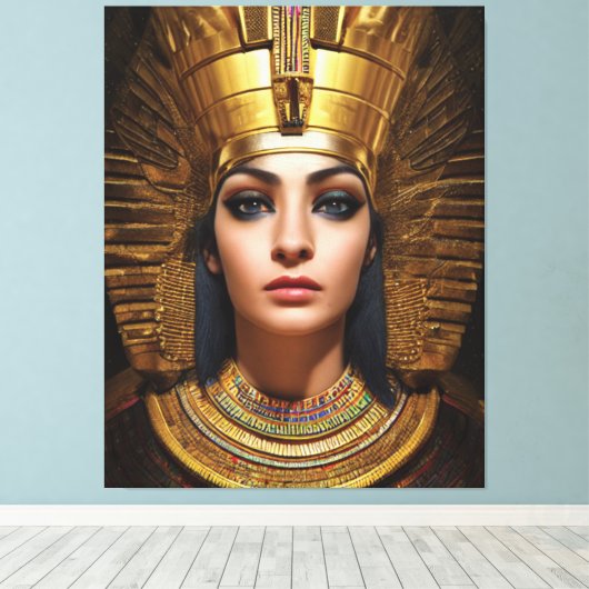 Egyptische Farao Canvas Print (Insitu (Houten vloer))