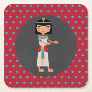 Egyptische farao dans kids verjaardagsfeestje kartonnen onderzetters