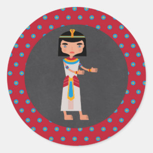 Egyptische farao dans kids verjaardagsfeestje ronde sticker
