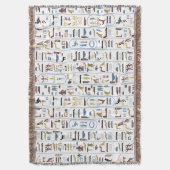 Egyptische Farao Hieroglyphs Deken (Voorkant Verticaal)