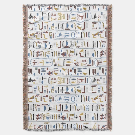 Egyptische Farao Hieroglyphs Deken (Voorkant Verticaal)