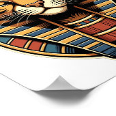 Egyptische farao katposter – Oude Egyptische muur  Poster (Hoek)