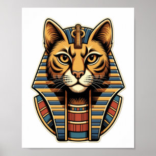 Egyptische farao katposter – Oude Egyptische muur Poster