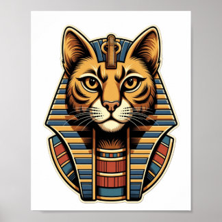 Egyptische farao katposter – Oude Egyptische muur Poster