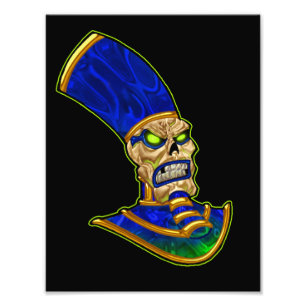 Egyptische Farao King Skull Skeleton Art Foto Afdruk