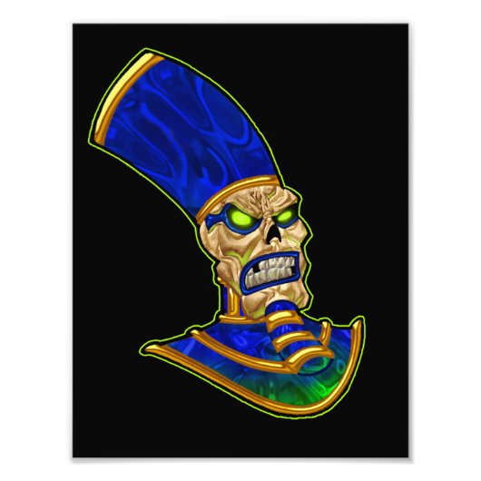 Egyptische Farao King Skull Skeleton Art Foto Afdruk (Voorkant)