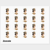 Egyptische farao-kunststicker ronde sticker (Vel)