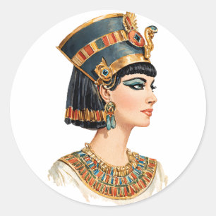 Egyptische farao-kunststicker ronde sticker