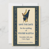 Egyptische Farao Profiel Goud Save the Date (Voorkant)