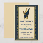 Egyptische Farao Profiel Goud Save the Date (Voorkant / Achterkant)