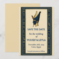 Egyptische Farao Profiel Goud Save the Date
