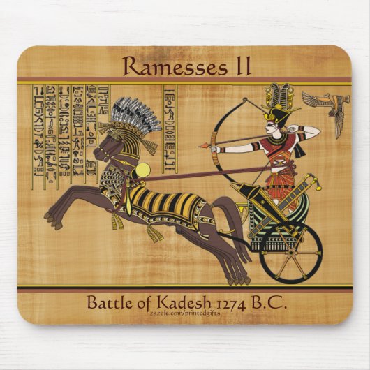 Egyptische farao Ramesses II & Chariot in Kadesh Muismat (Voorkant)