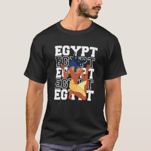 Egyptische farao retro aan de piramide t-shirt