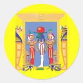 Egyptische Farao Ronde Sticker (Voorkant)