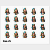 Egyptische Farao-Sticker Ronde Sticker (Vel)