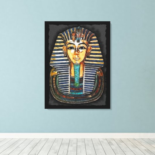 Egyptische farao Toetanchamon Kunststudie Canvas Afdruk (Insitu (Houten vloer))