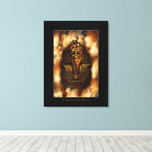 Egyptische Farao Tutankhamen Art Studie II Canvas Afdruk (Insitu (Houten vloer))