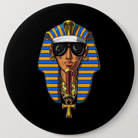 Egyptische Farao Tutankhamon Gangsta King Tut Ronde Button 6,0 Cm (Voorkant)