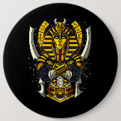 Egyptische Farao Tutankhamun Ancient King Tut Ronde Button 6,0 Cm (Voorkant)