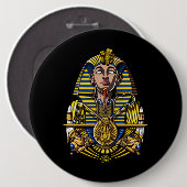 Egyptische Farao Tutankhamun King Tut Ronde Button 6,0 Cm (Voorkant /achterkant)