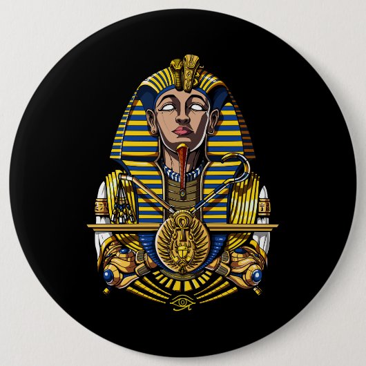 Egyptische Farao Tutankhamun King Tut Ronde Button 6,0 Cm (Voorkant)