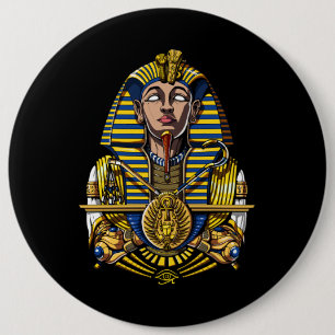Egyptische Farao Tutankhamun King Tut Ronde Button 6,0 Cm