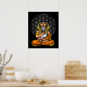 Egyptische Farao Tutankhamun Yoga Meditation Poster (Keuken)