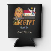 Egyptische  farao vlag en piramides souvenir blikjeskoeler (Voorkant)