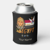 Egyptische  farao vlag en piramides souvenir blikjeskoeler (Blikje Achterkant)