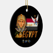 Egyptische farao vlag en piramides souvenir keramisch ornament (Rechts)