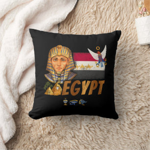 Egyptische farao vlag en piramides souvenir kussen
