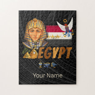 Egyptische  farao vlag en piramides souvenir legpuzzel