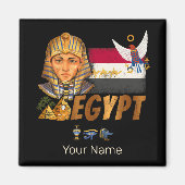Egyptische  farao vlag en piramides souvenir magneet (Voorkant)