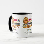 Egyptische  farao vlag en piramides souvenir mok (Voorkant links)