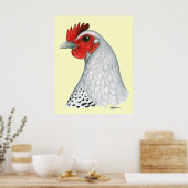 Egyptische Fayoumi: Silver Hen Poster (Keuken)
