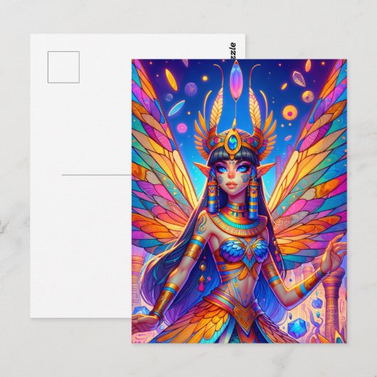 Egyptische fee briefkaart (Voorkant / Achterkant)