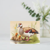 Egyptische Gans met eendjes Briefkaart (Staand voorkant)