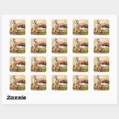 Egyptische Gans met eendjes Vierkante Sticker (Vel)