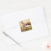 Egyptische Gans met eendjes Vierkante Sticker (Envelop)