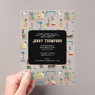  Egyptische geboortedag in Egypte Acryl Uitnodigingen