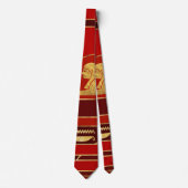 Egyptische Geometric Art Deco Red en Gold Stropdas (Voorkant)