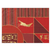 Egyptische Geometric Art Deco Red en Gold Tafelkleed (Voorkant (Horizontaal))