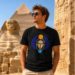 Egyptische gevleugelde kever in op maat gemaakte k t-shirt