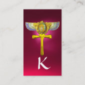 EGYPTISCHE GEVLEUGELDE SCARAB ANKH EN CORNUCOPIA r Visitekaartje (Achterkant)