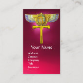 EGYPTISCHE GEVLEUGELDE SCARAB ANKH EN CORNUCOPIA r Visitekaartje (Voorkant)