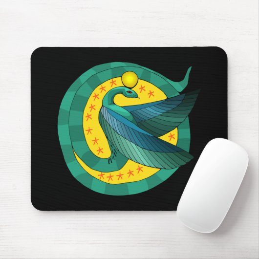 Egyptische gevleugelde slang Mousepad Muismat (Met muis)