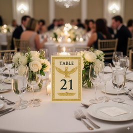 Egyptische gevleugelde zon & ankh – bewerkbaar kaart