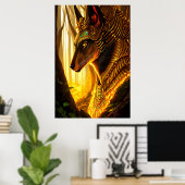 Egyptische god Anubis | AI Art. Poster (Thuiskantoor)