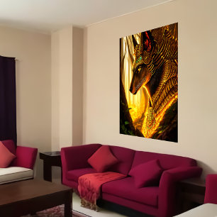 Egyptische god Anubis AI Art. Poster